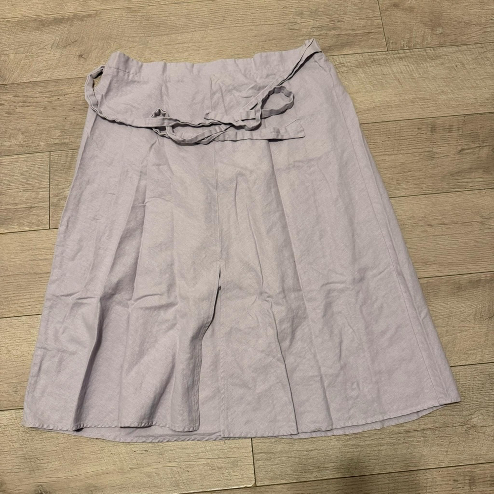 Women Toz & Ali Skirt Size 1X Purple Linen Blend Tie Waist